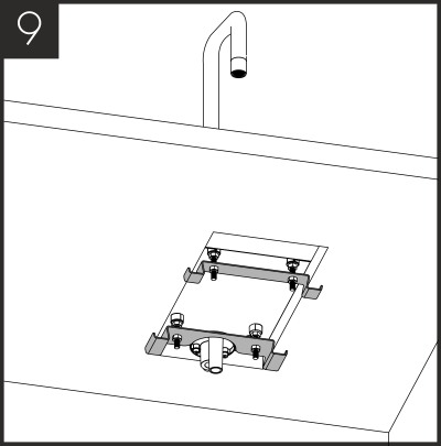 Allow sufficient space for fitting the worktop fixing brackets.<br /> 