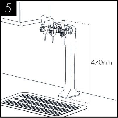 Tenez également compte de la hauteur des leviers de robinetterie sous toute armoire/étagère en surplomb.