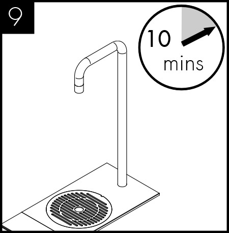 Allow the unit to stand for 10 minutes for the initial chilling process to complete.