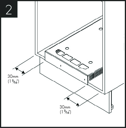 Situate the ProCore Simple-fit ventilation base in place centrally over the aperture. Ensuring that there is a minimum of 30mm air gap to each side.