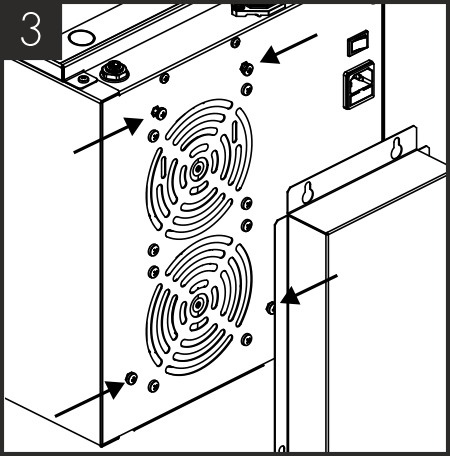 Insert 4 screws into the holes located. Do not overtighten at this stage.