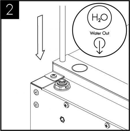 Connect the tap pipe to the water out bulkhead, ensuring it's fully pushed in.