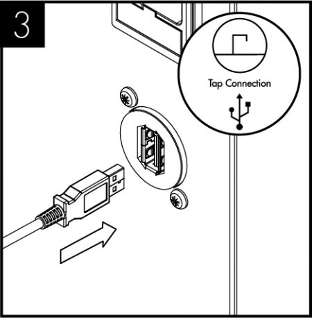 Connect the T3 Tap USB to the ProCore unit.