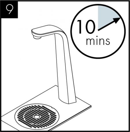 Allow the machine to stand for 10 minutes for the initial chilling process to complete.