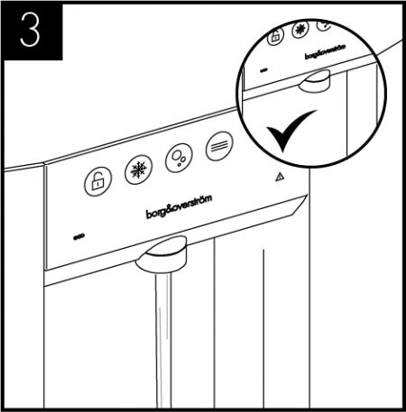 Tanken er tom for mousserende vand, når der kun frigives CO2.<br /> 