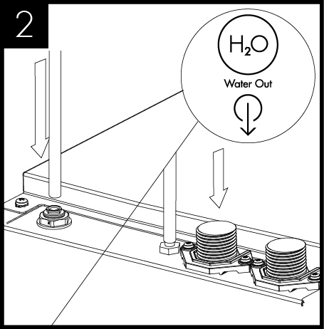 Connect the T3 tap to the water outlets.<br /> NOTE: To improve sparkling anti-drip & hot draw back cut pipes to shortest length possible.