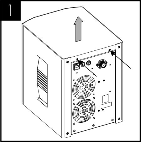 Remove the 2 screws holding the unit lid down and slide the lid off.<br /> 