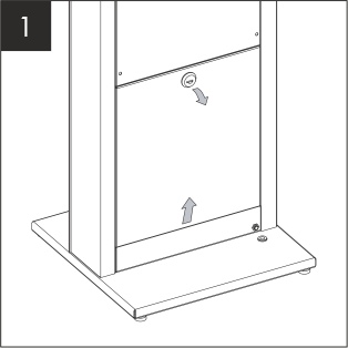 Remove the rear access cover located at the rear of the unit by unlocking the catch and then lifting up the cover.