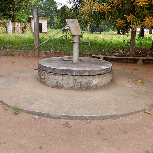 A newly constructed borehole well for access to clean water