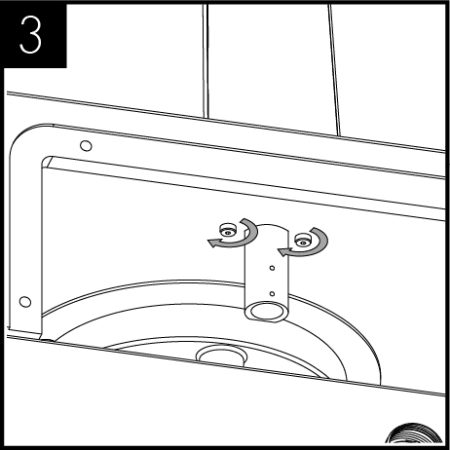 Using the 2 button head screws from Step 1 tighten up the tap with an Allen key until the tap is secure. 