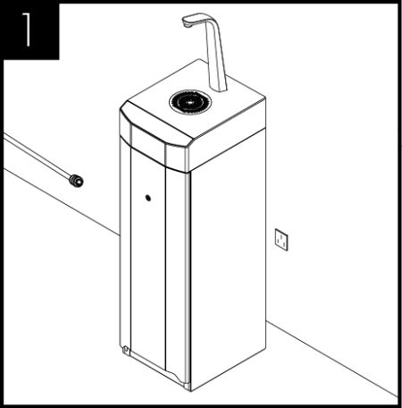 Locate the E7 in a suitable position, near to an inlet water supply and power.