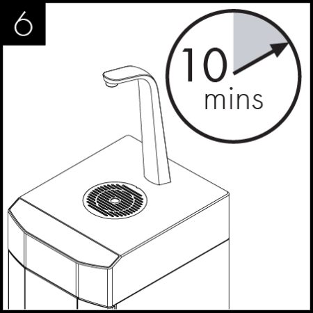 Allow the machine to stand for 8 - 12 minutes for the initial chilling process to complete.