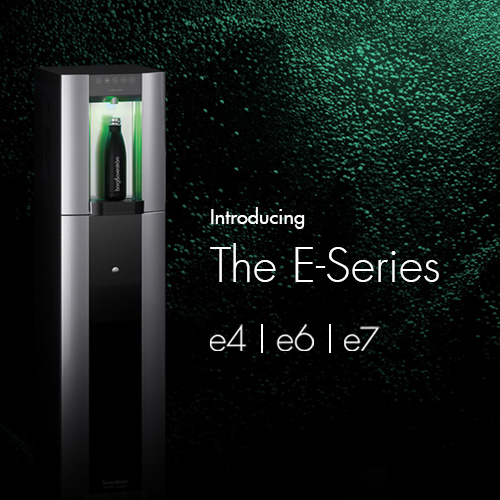 A Borg & Overström E6, positioned to the left of text: "Introducing the E-Series". 