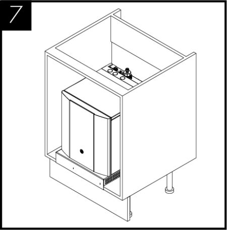 Po zakończeniu instalacji nie wolno zasłaniać otworów wentylacyjnych znajdujących się z przodu szafki oraz po bokach podstawy wentylacyjnej.