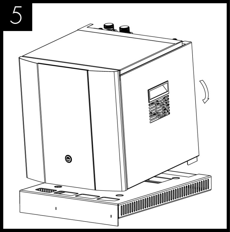Lift and tilt the unit into position ready to lower.