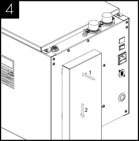 Place the rear vent chimney over the slots and slide downwards into place. 