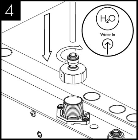 Connect the Water Inlet adapter and connect to water supply.