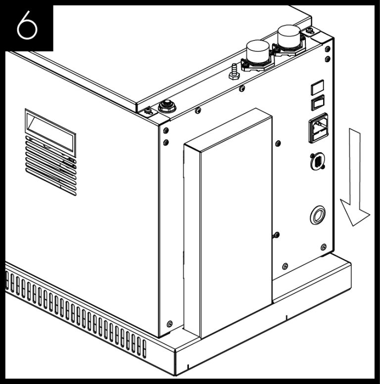 Lower the appliance carefully into position on the ventilation base to ensure the chimney is located correctly in the chimney aperture at the rear of the base.