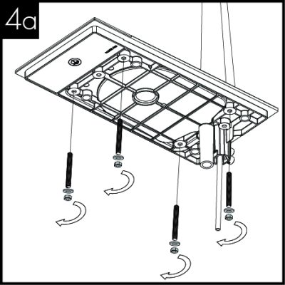 Standard: Using the 4 x M6 allthreads provided, locate them into the base of the tap. Place the additional earth wire on one of the bars with the star washer beneath it (attach the other end to the lid SEM screw on the ProCore when installed). Then, tighten till secure using the flange nuts provided.