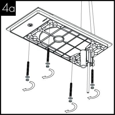 Standard: Using the 4 x M6 allthreads as provided locate them into the base of the tap and tighten till secure using the flange nuts provided.