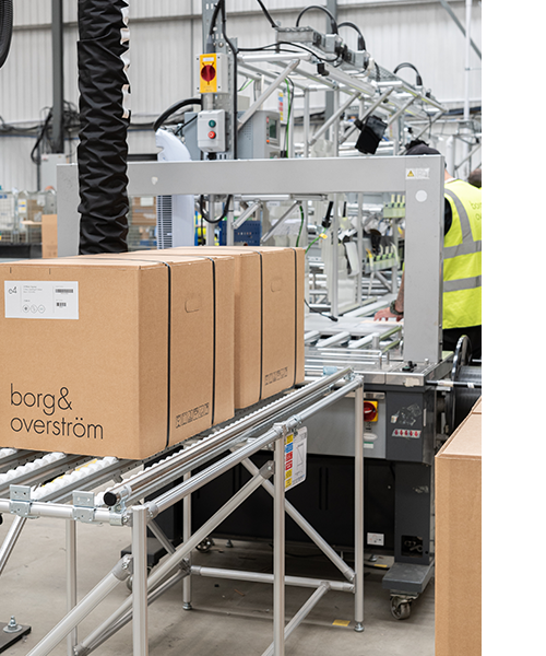 Nearshore manufacture advantages. Borg & Overström warehouse.