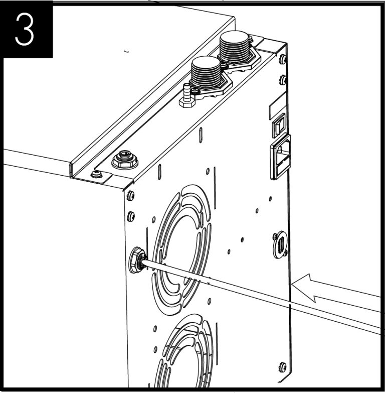 Connect the assembled CO2 bottle and regulator to the CO2 inlet using a ¼” pipe.